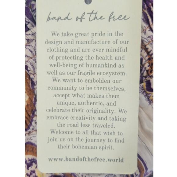 Band Of The Free Maxi Womens Large Liliane Purple Paisley Tiered Cottagecore NWT - Picture 12 of 14